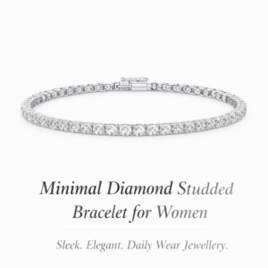 Minimal Diamond Studded Bracelet for Women | Daily Wear Jewellery